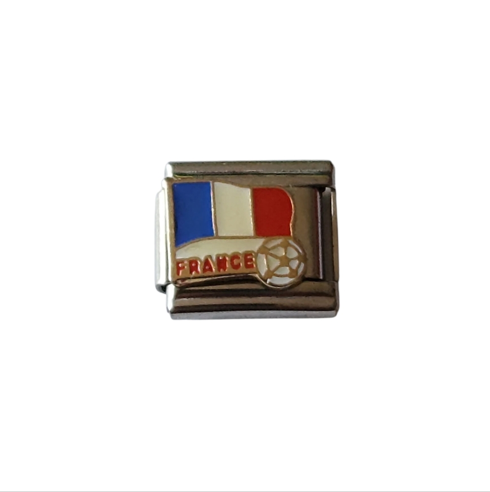 Charmlink France‎ Tricolour Flag Personalized Composable Italian Charm Bracelet